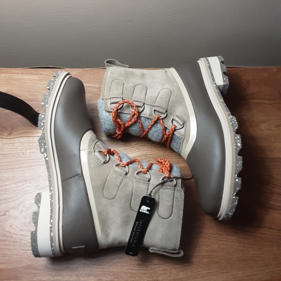 Sorel Khaki Lennox Street Lace Duck Boots Women 8M - Picture 5 of 8